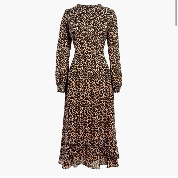 JCrew Ruffle Neck Peasant Dress Size 4 SOLD OUT EVERYWHERE - Picture 2 of 6